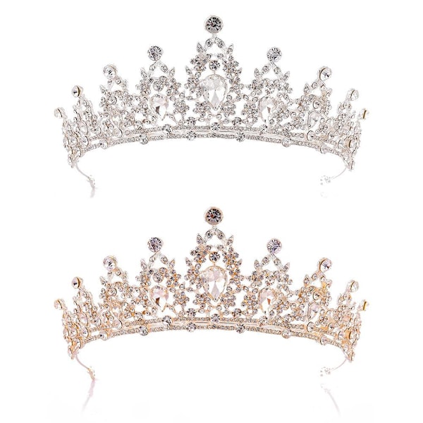 Bröllop Hårband Födelsedag Utsmyckning Krona Legering Hårband Accessoarer Hår H4e5 gold One-size