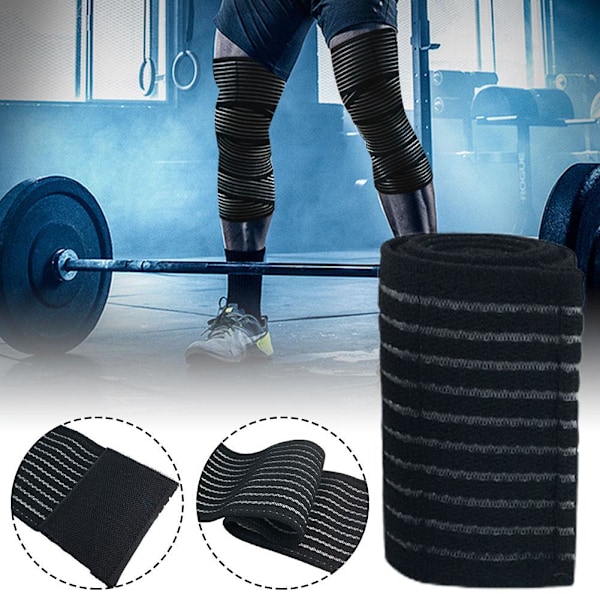 Självhäftande Sportband Unisex Elastiskt Sportband Handled Knä Black 40cm wristband 1pc