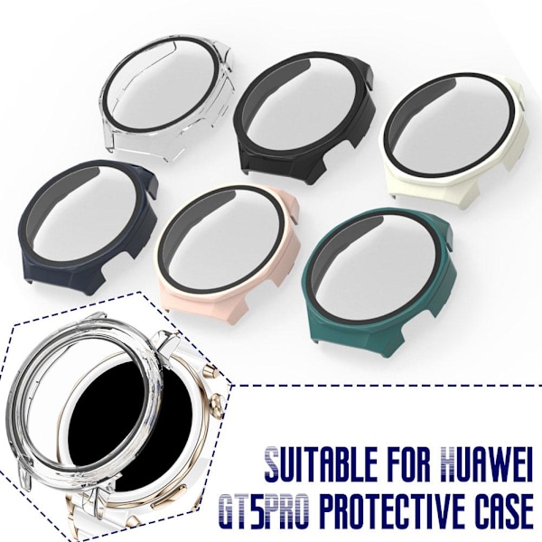 Skyddande fodral för smartklocka med integrerat härdat glas för Hu white 42MM