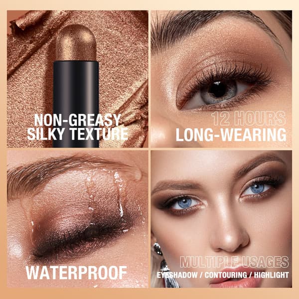 Gradient ögonskuggsstift för kladdfri, vattentät makeup på språng