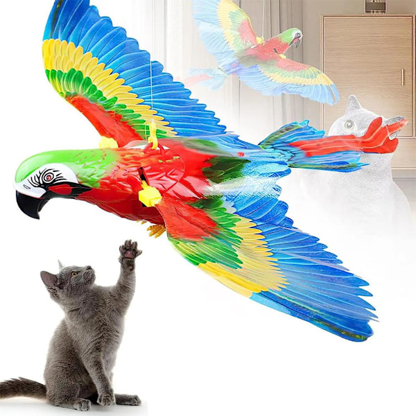 Simuleringsfågel Interaktiva Kattleksaker Elektrisk Hängande Örn Flygande parrotwith sound and light one-size
