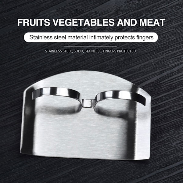 Kök Finger Hand Protector Guard Rostfritt Stål Chop Slice C single finger One-size