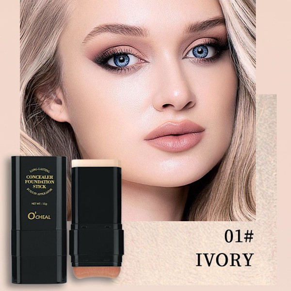 Vattenlätt Foundation Stick Dubbelände Med Borsthuvud Perfekt IVORY TINT 15g