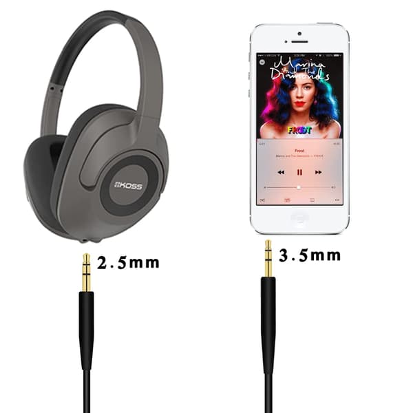 3,5 mm - 2,5 mm han-stereostikkabel til Bose EOE2 / EOE2i / AE2 / QC25 / QC35 hovedtelefoner.