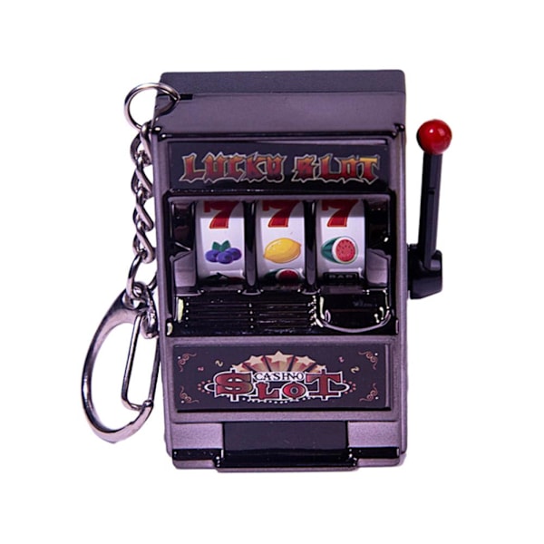 Mini Spelautomat Leksak, Rolig Pengar Myntspargris med Snurrande Rullar Gold fruit machine One size