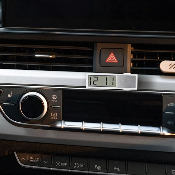 fvituve 2 i 1 Bil Digital Temperaturklocka LCD-skärm A 1pcs