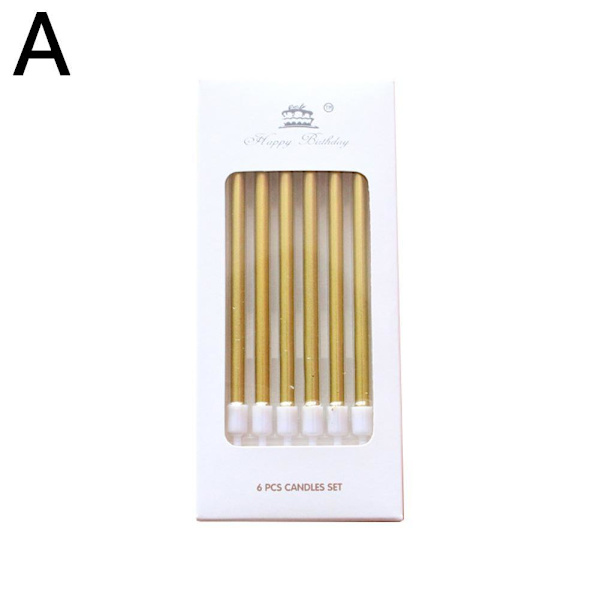 6 st Färgade Ljus Födelsedag Möhippa Bröllop Grattis Behöver Fest I1Q4 M3G3 W4T6 silver 6pcs