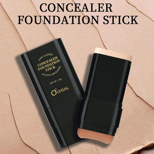 Vattenlätt Foundation Stick Dubbelände Med Borsthuvud Perfekt LIGHT SKIN TONE 15g