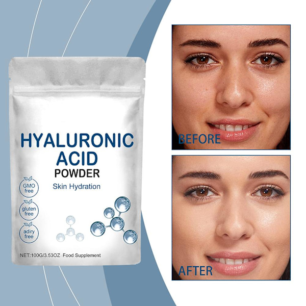 Hyaluronsyra Pulver Hud Hydrering 100G/3.53OZ
