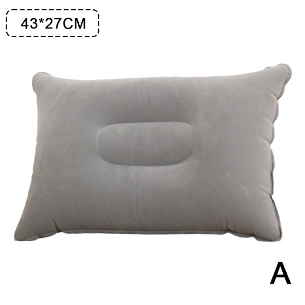 Luftkudde Uppblåsbara Kuddar Bärbar Huvudstöd Kompakt Camping Resa Ny Grey large size