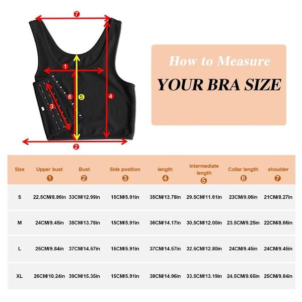 Kvinnor Lesbisk Tomboy Bröst Binder Slim Fit FTM Väst Unders Crop HOT black L
