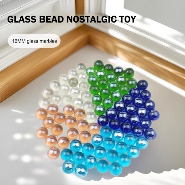 50 glaspärlor nostalgi leksaker H9Y9 Blue color 50pcs