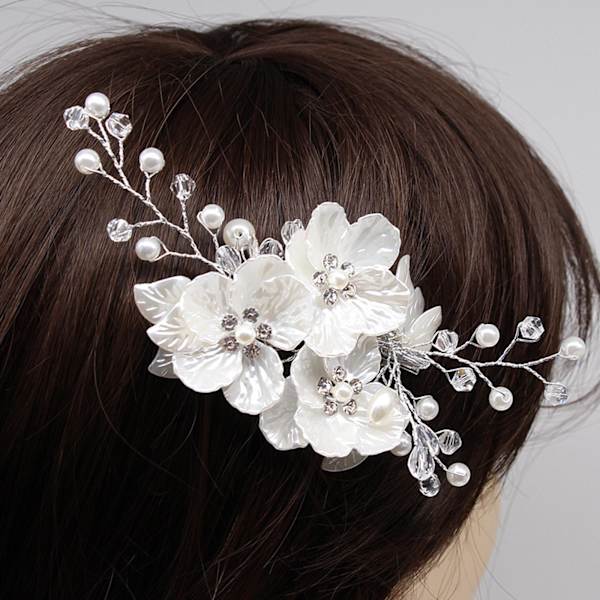 Kristall- och pärlblomma hårklämma för brud, från accessoire K8C L4K4