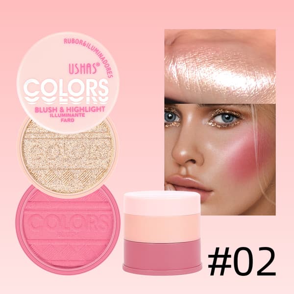 Vanntett og langvarig rouge UF083 highlighter + rouge