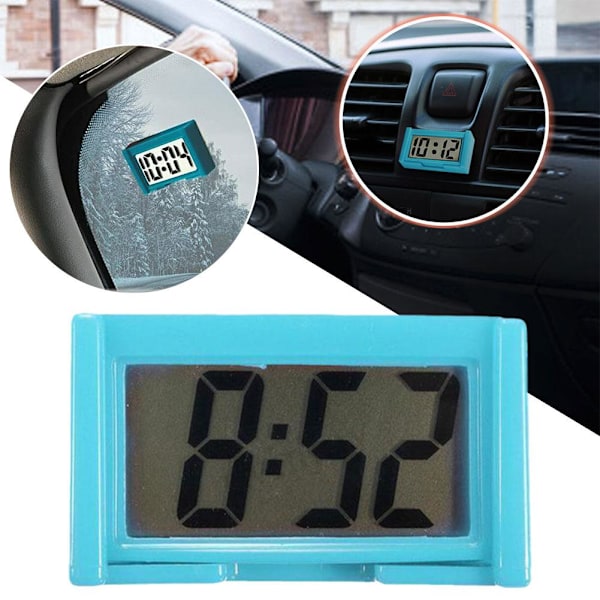 Mini Digital LCD Bordsklocka för Bilinstrumentbräda Datum Tid Kalendrar UK C 1pcs