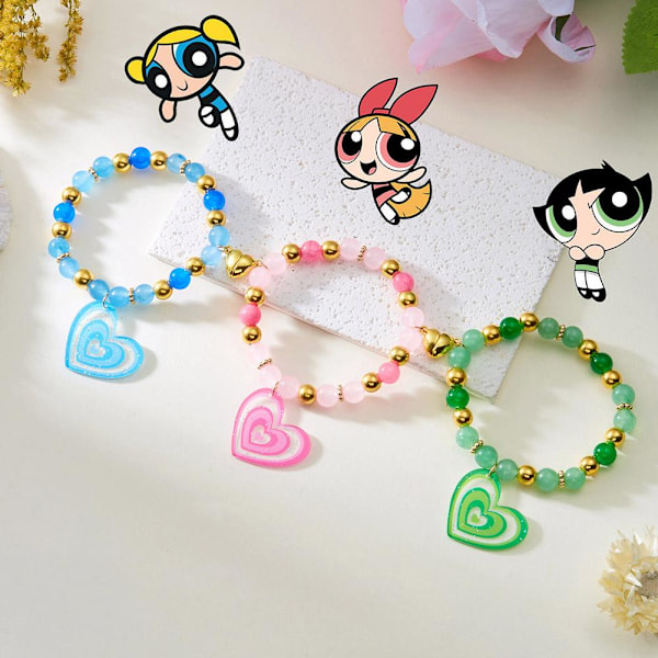 Handvävt Färgglatt Armband med Resin- och Glaspärlor Kärlek Vänskap Pararmband W0C8 A 3pcs