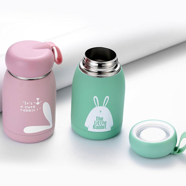 Söt Flaska Bärbar Termosmugg Isolering Kopp Kaffekopp Flaskor Vakuum H0 X5T4 green 320ml