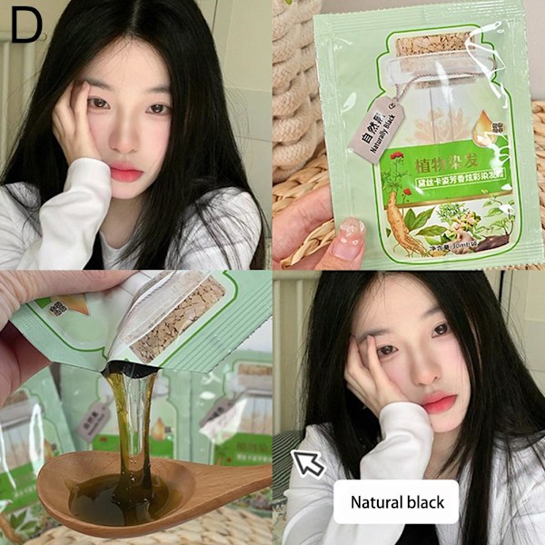 Naturlig Växt Hårfärg, Ny Botanisk Bubbel Hårfärg 30ml X 10-pack Schampo h natural black 30ml 10pcs