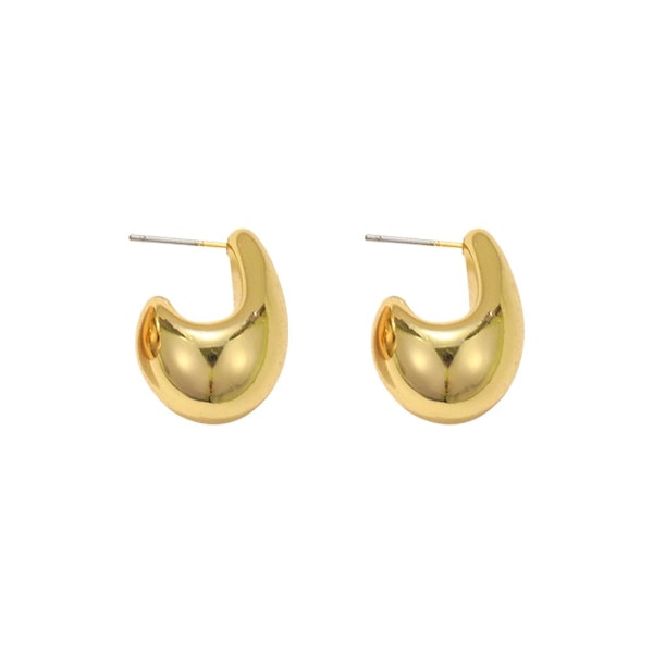 Vintage Chunky Vattendroppsformade Örhängen För Kvinnor Trendiga Punk Glansiga Tår Örhängen J0N0 gold2 23*15mm