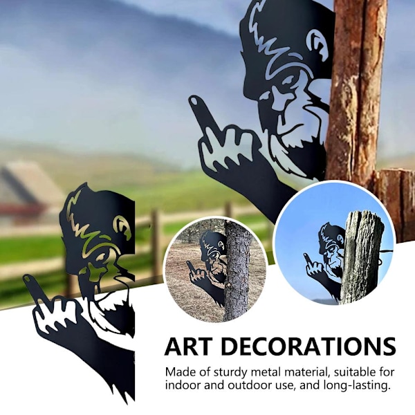 Kikar fram en Boo som ger fingret Metallskylt Konst Ornament M 1pcs