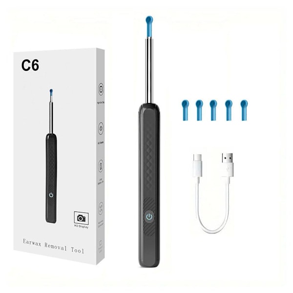 Trådlös Wifi Öronrengörare Intelligent Öronpetare Med Kamera Visuell Öronskopa Baby Öronrengörare Q0h2 C6-black One size