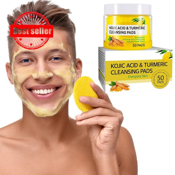 Gurkmeja Rengöringspads Rengöring Och Hudvårdssvamp Exfolierande Ansiktspad P5