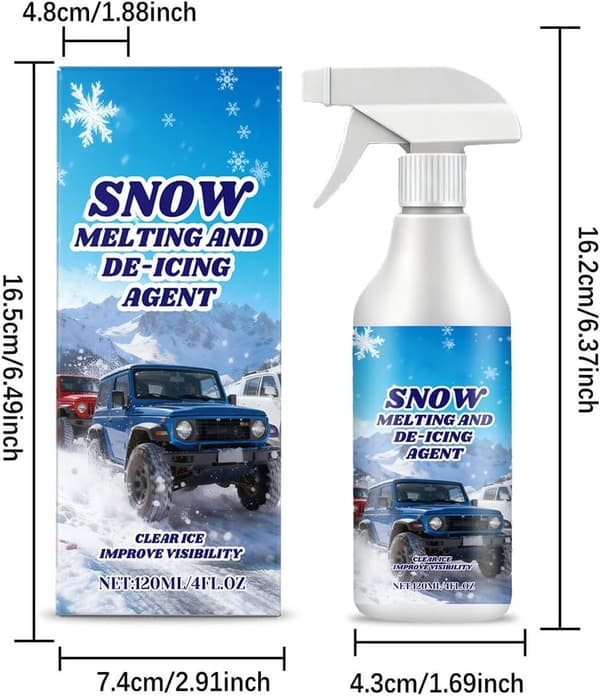 Avissingsspray - 120 ml, irritasjonsreduserende hurtigvirkende glassnøfjerner, frontrutedefrosting
