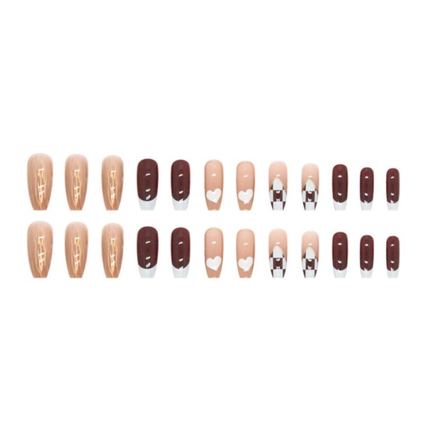 24st Nail Art Fake Nails DIY Fake Nail French Bling Finger Nail 8 one-size