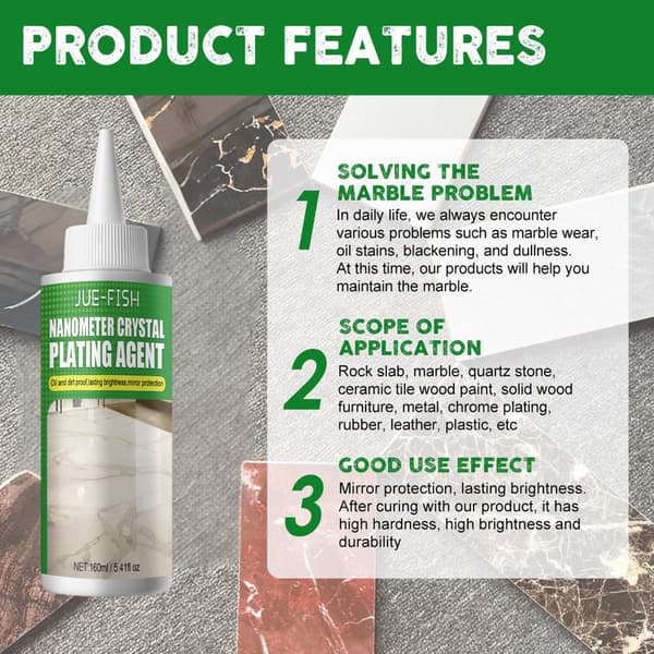 Marmorpolering Nano Coating - 160 ml til fjernelse af ridser og krystallisering