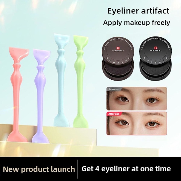 Övre Eyeliner Stämpel, Vattentäta Vingade Eyeliner Stenciler Eyeliner Stämpelset, Dubbelsidig Eyeliner Topp Övre Ögonlock Frans Lat Eyeliner
