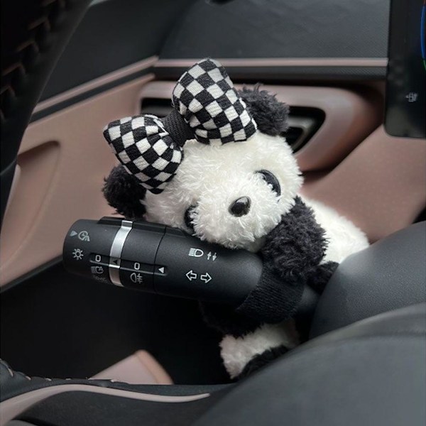 Bil Söt Rosett Panda Vindrutetorkare Blinkers Omkopplare Ornament Auto P Panda with Pink Bow One size