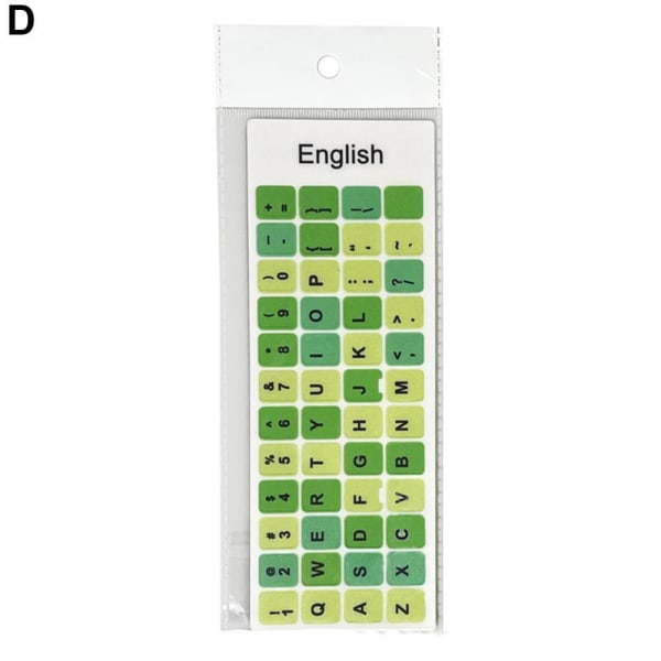 Laptop engelskt tangentbordsdekal Macaron Color Button Sticker Des colorful green One-size