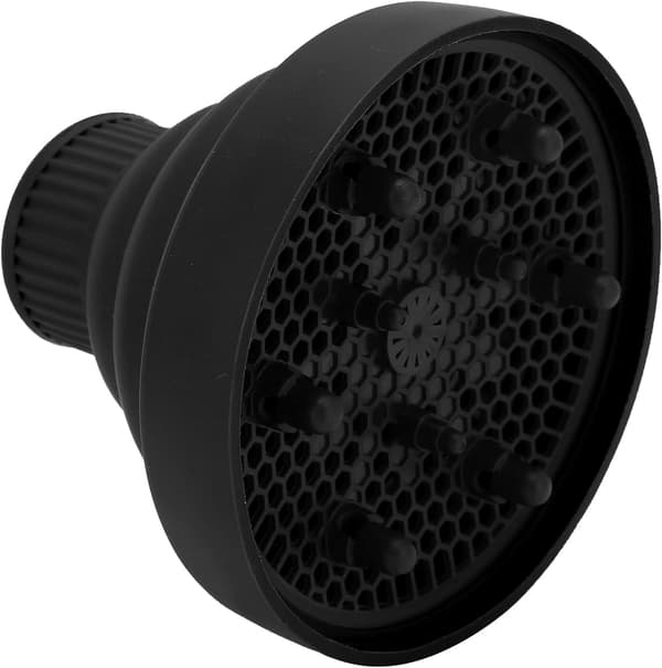 Universell hårfønerdiffuser, hårdiffuser for krøllete hår, hårfønerdiffuser, bærbar sammenleggbar hårfønerdiffuser (svart)