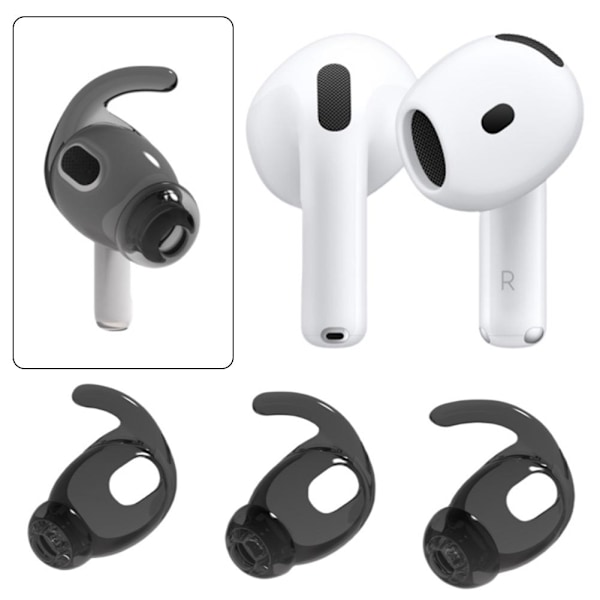 Öronpropps-öronspetsar Anti-Slip Silikonöverdrag Passar För AirPods 4 Rep transparent black L