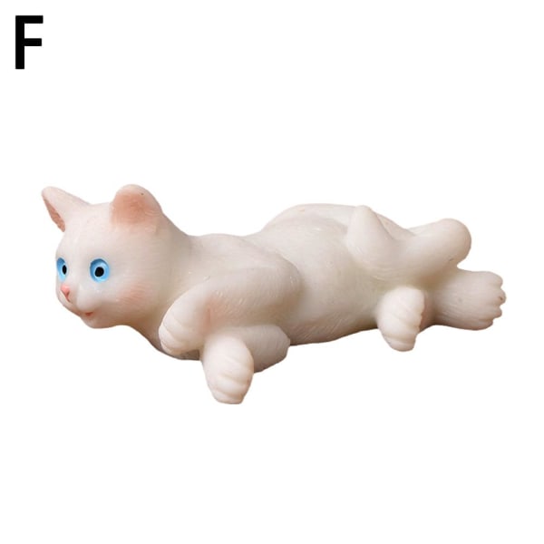 Kattfigur Miniatyr Naturtrogna kattungedekor Statyett Mini Fairy F One size