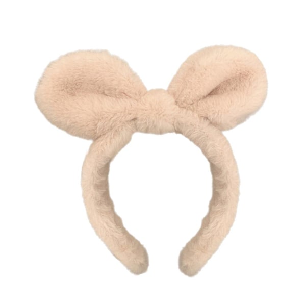 Plysch kanin öron pannband för kvinnor ﻿D9T9 Khaki One size