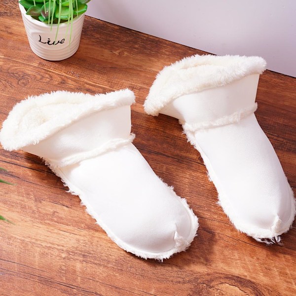 CUIKOSAER Vintertofflor Foder Plysch Päls Clogs Skor Foder Slip,In White 37-38