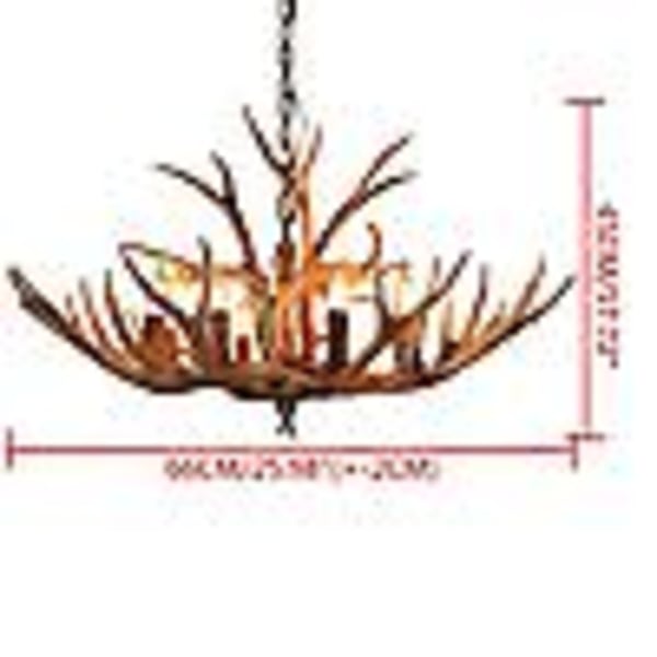 6 Antlers Resin kattokruunulamppu 220v E14 polttimo