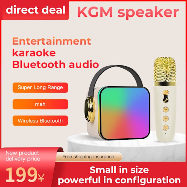 Mini-karaokemaskin för vuxna, Bärbar Bluetooth Karaoke-högtalare med 2 Wilreless-mikrofoner, 14 ljuslägen, Presentleksaker för 8+ år gamla tonåringar