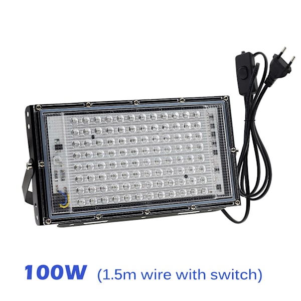 2 stk 100w Uv Led Floodlight Blacklight Ip65 Vanntett, Ultrafiolett LED-lampe, Effektbelysning for akvarium, fest