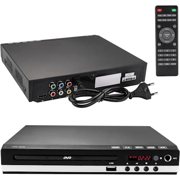 Dvd-spiller 1080p Hd Hjem Dvd-spillerboks For TV Alle regioner Gratis Dvd Cd-diskspiller Av-output Dvd Play