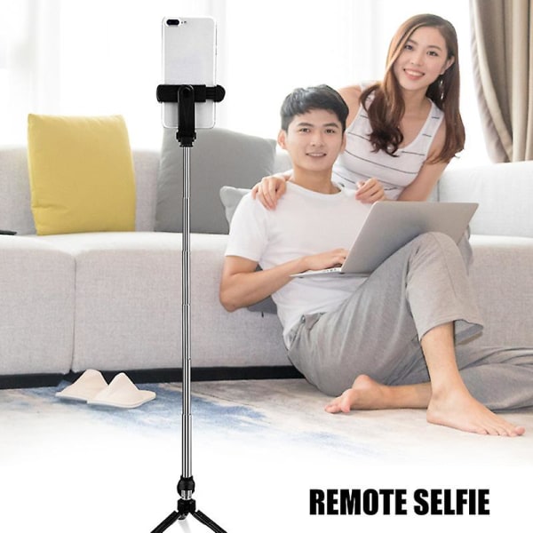 Selfie Stick Bluetooth Fjärrkontroll Självutlösare Stativ Mobiltelefon Live Streaming Bracket Hållare