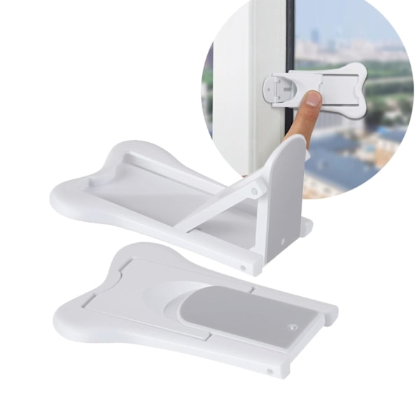 2Pcs Window Child Safety Lock, Sliding Door Block Without Drilling Window