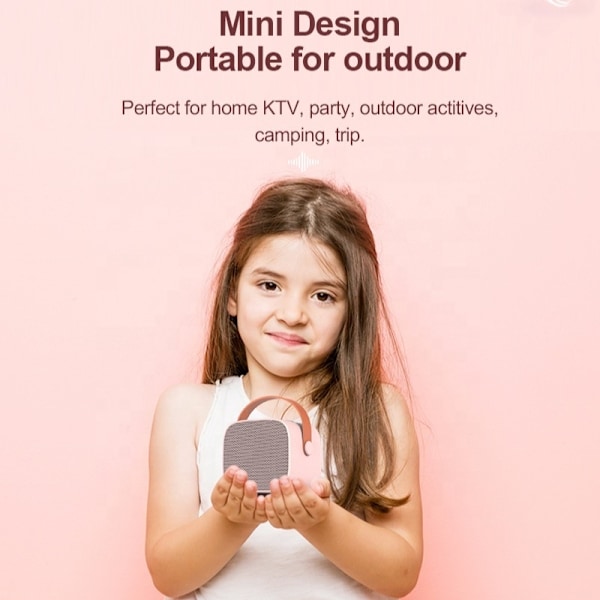 Mini karaokelaite, kannettava Bluetooth kaiutin, karaokelaite kahdella langattomalla mikrofonilla kannettava