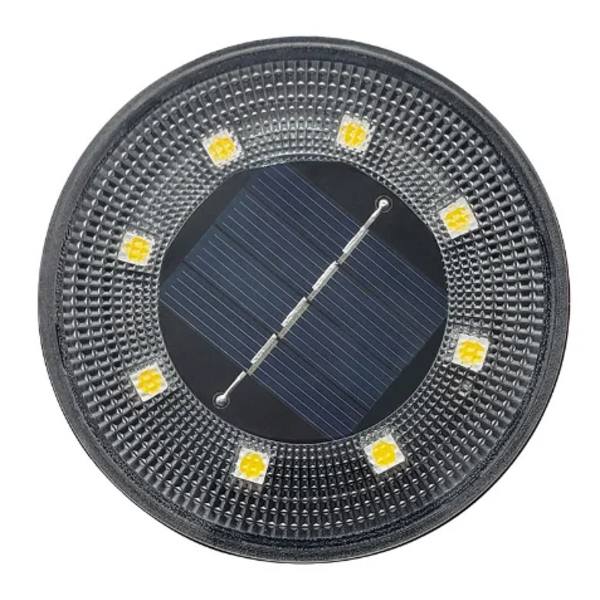 Solcelledrevne gulvhvide lys med 8 LED'er, til udendørs brug, solcelledrevne vandtætte sollamper til have, græsplæne, sti, terrasse, indkørsel 1PCS