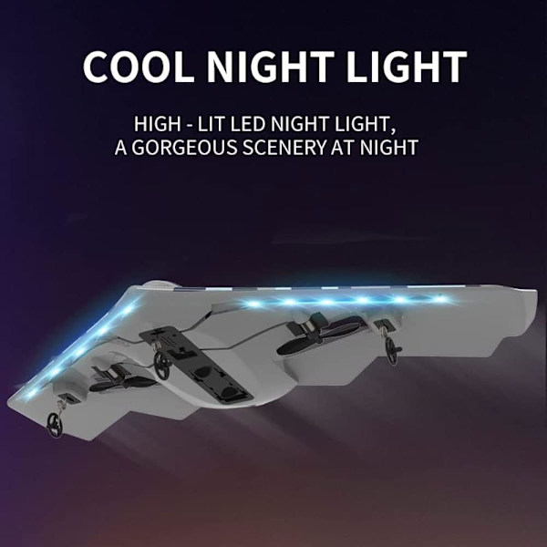 RC-plan B2 Stealth Bomber 2Ch 13,2 tum vingbredd Elektrisk 2,4G Fjärrkontroll Flygplan Flygplan Drone Leksak Jetmodell, LED-belysning Fast vinge Glider RTF