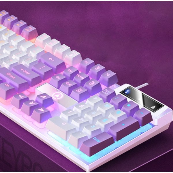 USB mekanisk følelse lysende kablet tastatur