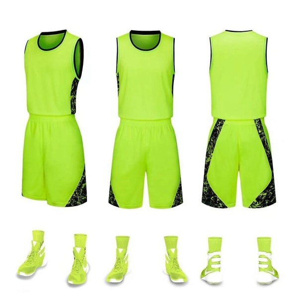 Sportsdragt Basketballtøj Svedabsorberende Fluorescent green XXXL