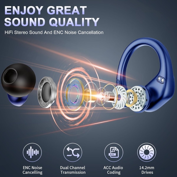 IP7 vattentäta Bluetooth hörlurar, LED-skärm