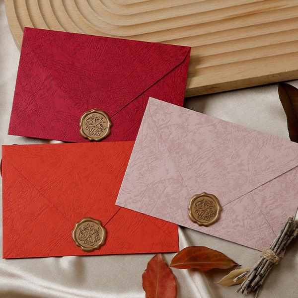 9 stk konvolutter, 30 ark papir, 16,5*11 cm/21*14,8 cm, rosa+oransje+rød, kortinvitasjonskonvolutter Pink*Orange*Red Style 1